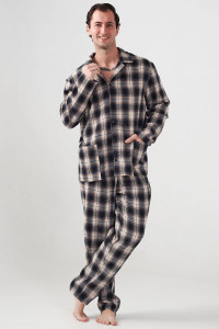 Пижама мужская "Добрый вечер" 2162-Ф фланель (р-ры: 48-58) темно-синий