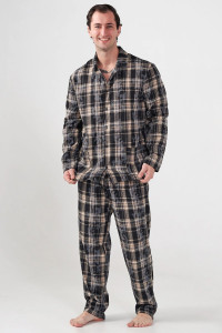 Пижама мужская "Добрый вечер" 2162-Ф фланель (р-ры: 48-58) черный
