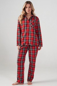 Пижама женская "Добрый вечер" 2163-Ф фланель (р-ры: 42-52) бургунди