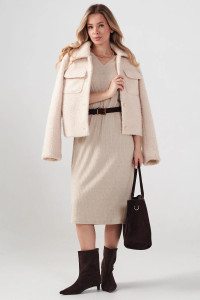 Платье женское "Ангора" 2418-Л лапша (р-ры: 50-56) бежевый