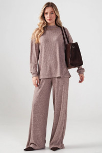 Костюм двойка женский "Ангора" 2412-Л лапша (р-ры: 46-52) капучино