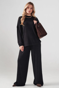 Костюм двойка женский "Ангора" 2412-Л лапша (р-ры: 46-52) черный