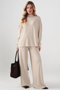 Костюм двойка женский "Ангора" 2412-Л лапша (р-ры: 46-52) бежевый