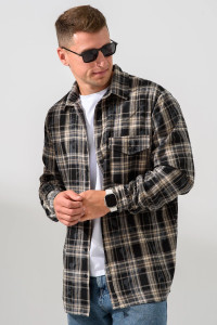 Сорочка мужская 2185-Ф "Имидж" фланель (р-ры: 46-60) черный