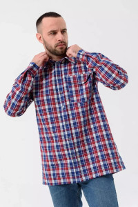 Сорочка мужская 459-Шот "Шотландка" шотландка (р-ры: 48-60) бордовый