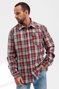 Сорочка мужская 459-Шот "Шотландка" шотландка (р-ры: 48-60) бургунди