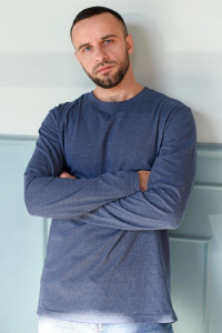 Лонгслив мужской "Основа" 2007-К кулирка (р-ры: 48-58) индиго