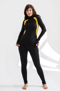Костюм двойка женский "Термобелье" 369-Рн/Кш рибана с начесом (р-ры: 44-54) желтый