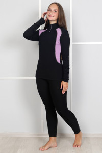 Костюм двойка женский "Термобелье" 369-Рн/Кш рибана с начесом (р-ры: 44-54) лиловый