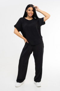 Костюм двойка женский 2011 жатка кантри (р-ры: 46-56) черный