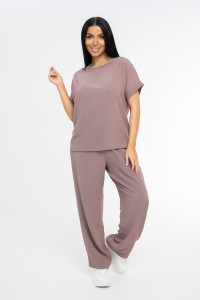 Костюм двойка женский 2011/1 жатка кантри (р-ры: 46-56) какао