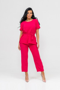 Костюм двойка женский 1844 жатка кантри (р-ры: 46-56) фуксия