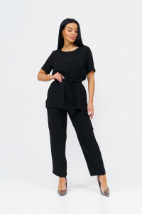 Костюм двойка женский 1844/2 жатка кантри (р-ры: 46-56) черный