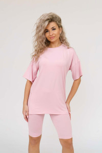 Костюм двойка женский 1267 вискоза (р-ры: 42-48) розовый