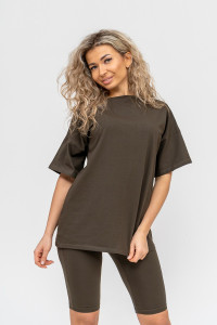 Костюм двойка женский 1267/12 кулирка с лайкрой (р-ры: 42-48) хаки