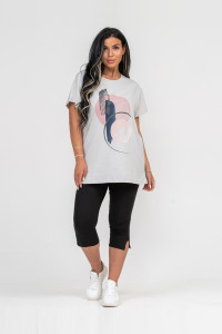 Костюм двойка женский 1654/3 кулирка-вискоза (р-ры: 48-58) серый