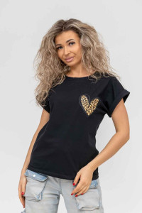 Футболка женская 1880 кулирка с лайкрой (р-ры: 42-54) черный