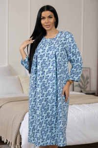 Сорочка женская 1782/11 футер с начесом (р-ры: 48-62) синий