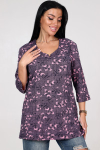 Туника-кофта женская ТК-2035 кулирка (последний размер) розовый клевер 56,60