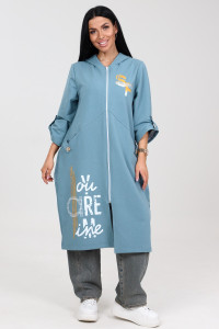 Кардиган женский "Бохо" КрФ-2329 футер (последний размер) аква 64