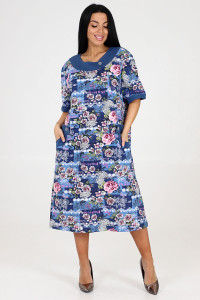 Платье женское "Ретро персона" ПлК-422 кулирка (последний размер) романс 66,70