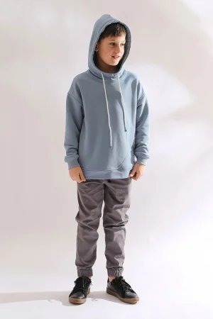 Толстовка детская "Трек-3" футер 3-х нитка петля пенье (последний размер) серо-голубой 128