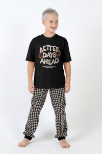 Пижама детская "Отдых-2" кулирка (последний размер) черный 170