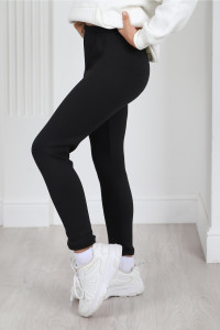 Брюки детские "Метель-1" футер дублированный (последний размер) черный 134