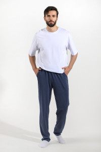 Брюки мужские "Герой-6" кулирка (последний размер) индиго меланж 52,56