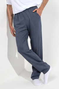 Брюки мужские "Герой-6" кулирка (последний размер) серо-синий меланж 60,62