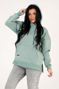 Худи женское "Оверсайз" ХФ-05 футер с начесом (последний размер) оливка 54