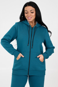 Толстовка женская ТлФ-839 футер с начесом (последний размер) петроль 48
