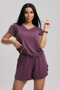 Пижама женская №375708 вискоза (р-ры: 54-70) сливовый