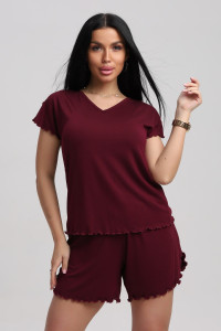 Пижама женская №375708 вискоза (р-ры: 54-70) бордовый