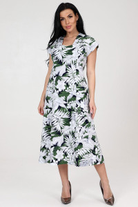 Платье женское "Рамка" ПлК-623 кулирка (последний размер) серо-зеленый папоротник 54,60