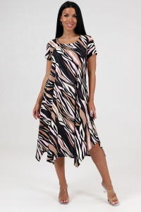 Платье женское "Волна" ПлК-458 кулирка (последний размер) парящий лист 60,62