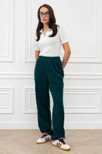 Брюки женские "Пич" М-15БРЖ футер (р-ры: 42-52) изумрудный