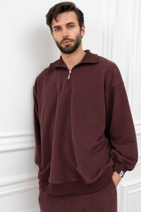 Толстовка мужская "Пич" МА-4ТМ футер (р-ры: 46-56) коричневый