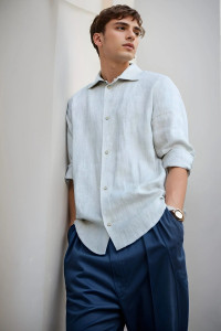 Рубашка мужская "Лён" М-2РМ лён (р-ры: 48-54) натуральный