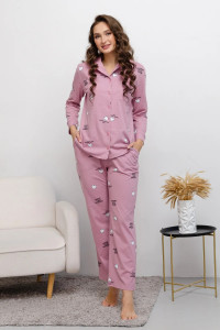 Пижама женская "Волшебство" 2130-К кулирка (последний размер) брусничный 44,50