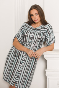 Халат женский 2040-К "Белый цвет" трикотаж (последний размер) петрольный 48