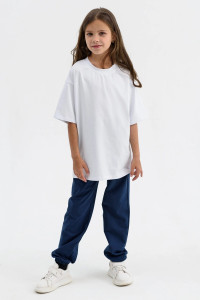 Брюки детские 2243-Фут "Спорт" футер 2-х нитка (последний размер) синий 32