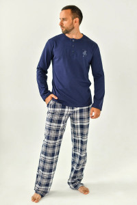 Пижама мужская "Ковбой" 2122-К кулирка (последний размер) темно-синий 50,52,56