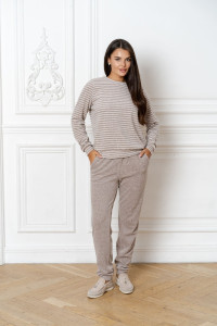 Костюм двойка женский КММ-02 8030 махра (последний размер) коричневый 52-54