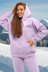 Костюм двойка женский С/15014 футер 3-х нитка с начесом пенье (р-ры: 46-56) лиловый