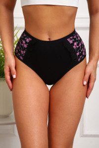 Трусы женские №64845 кулирка с лайкрой (р-ры: 46-50) черный