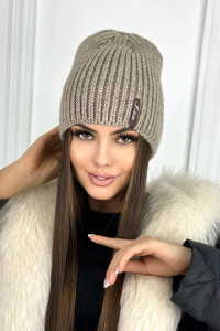 Шапка женская №60366 вязаная шоколад