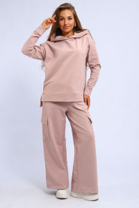 Костюм двойка женский "Карго" футер с лайкрой (р-ры: 42-60) пудровый