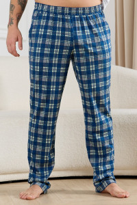 Брюки мужские "Тор-1" кулирка (р-ры: 48-62) клетка синяя