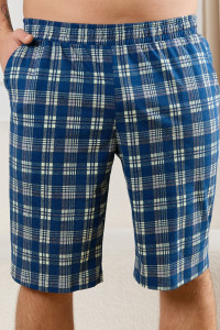 Шорты мужские "Тор-2" кулирка (р-ры: 48-62) клетка синяя